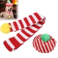 thumbnail image 3 of Pet Scarf Kit, Adorable Skin Friendly Easy To Wear Dog Hat And Scarf Set Lovely Striped Shape  For Christmas, 3 of 8
