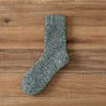 thumbnail image 1 of TIMIFIS Mens Fuzzy Slipper Socks Warm Thick Heavy Fleece Lined Mid Tube Socks Daily Solid Color Cozy Crew Sock, 1 of 1