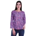 thumbnail image 1 of Moomaya Haut à Manches Longues Imprimé avec Patte de Boutonnage, Col Rond, Tunique d'Été Décontractée pour Femme, 1 of 5