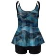 thumbnail image 4 of Yammkia Women Tankini Swimsuits Bandeau Tankini Swimsuits for Women - Two Piece Ruched Tummy Control Bathing Suit Strapless Swimwear with Bottom(Navy,M), 4 of 5