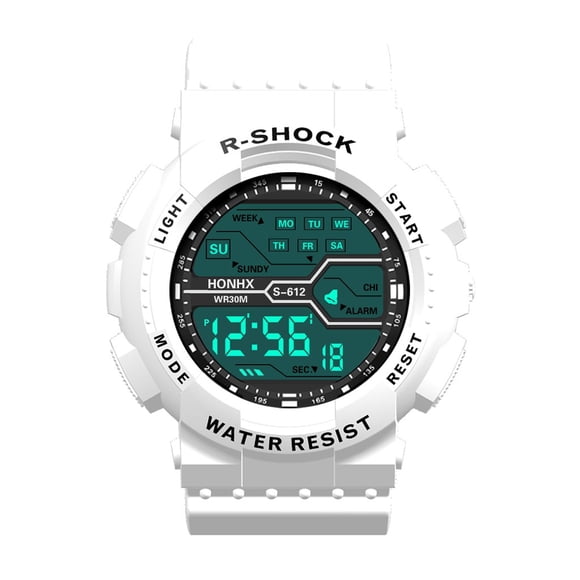 Fashion Waterproof Mens Boy LCD Digital Stopwatch Date Rubber Sport Wrist Watch