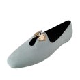 thumbnail image 2 of LSLJS Chaussures pour Femmes Talons Bas Bout Décontracté Couleur Unie Sandales Plates en Cuir Nubuck, 2 of 8