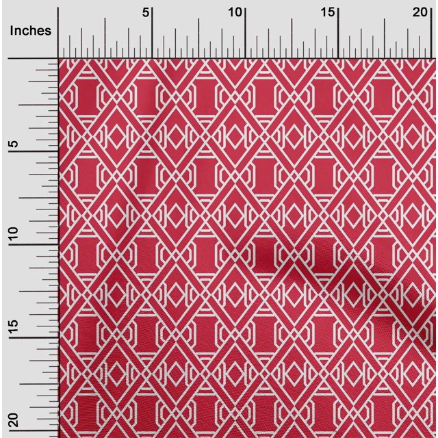 oneOone Organic Cotton Poplin Twill Fabric Check & Geometric Decor Fabric Printed BTY 42 Inch Wide