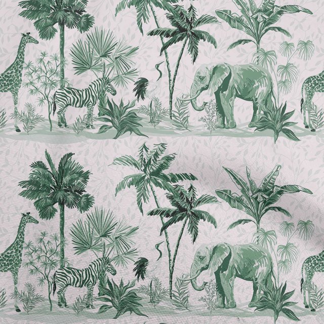 oneOone Cotton Poplin Green Fabric Tropical Sewing Craft Projects Fabric Prints By Yard 56 Inch Wide