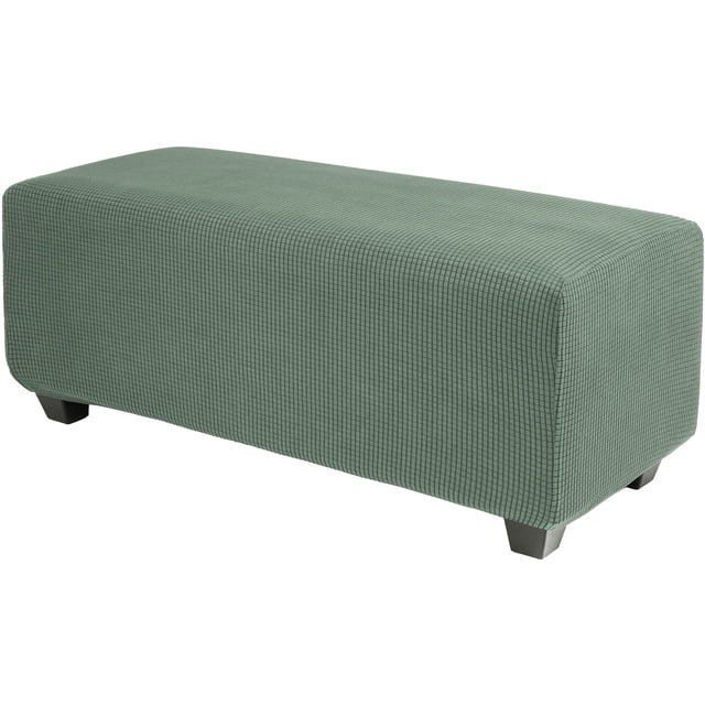 PiccoCasa Housse Extensible pour Pouf Slipcover Housses de Meubles en Vert Asperge, Grande Taille. Fabriqué à Partir de 95 % polyester et 5 % Élasthanne, Ce Protecteur de Pouf Très Élastique Convient aux Poufs de 33-40 Pouces de Longueur, 14-20 Pouces de Largeur et 15-20 Pouces d'Épaisseur. Présente un design Texturé, une Bande Élastiquée pour un Ajustement Sécuritaire et une Résistance au Glissement pour Protéger contre la Poussière et les Éraflures.