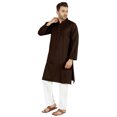 thumbnail image 3 of Atasi Ensemble Kurta Pyjama 2 Pcs pour Homme, Col Henley, Kurta Long Décontracté, 3 of 7