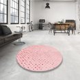 thumbnail image 4 of Ahgly Company Tapis d'Intérieur Lavable à la Machine, Carré, Transitionnel, Pastel Rouge Rose, Tapis de Zone, 5 Pieds Carré, 4 of 7