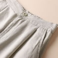 thumbnail image 3 of Timegard Womens Cotton Linen Pants Elastic Waisted Ruched Wide Leg 7/8 Pants Lounge Trousers with Pockets, 3 of 3