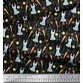 thumbnail image 2 of Soimoi Poly Georgette Fabric Leaves,Carrot & Rabbit Kids Print Sewing Fabric Yard 42 Inch Wide, 2 of 3