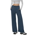 thumbnail image 1 of Ohufall Womens Sweatpants Drawstring Elastic Low Waist Pants Straight Leg Low Rise Sweatpants Pants Jogger Sweatpants with Pockets, 1 of 3