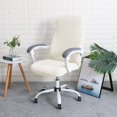 thumbnail image 2 of ORUYROP Office Chair Cover Stretchable Water Resistant Ivory Stretch Jacquard Computer Chair Slipcover for Desk Chairs L, 2 of 7