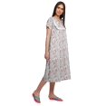 thumbnail image 4 of Moomaya Printed Short Sleeve Nightdress For Ladies Button Placket Nightwear, 4 of 5