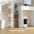 thumbnail image 4 of HOMCOM Desk with Storage, Computer Desk with 3 Open Shelves, White, 4 of 10