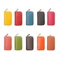 thumbnail image 2 of Leather Key Case Card Holder Zipper Solid Purses Solid Color Soft Color Purse Wallet Car Keys Holder Fashion Pouch Men Women Housekeeper Red, 2 of 9