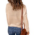 thumbnail image 2 of Innerwin Sweater Solid Color Ladies Jumper Tops Chic Long Sleeve Casual Knitted Sweaters Apricot XL, 2 of 3