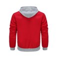 thumbnail image 3 of Pisexur Mens Winter Jacket Man Color Match Drawstring Zipper Pockets Hooded Coat Mens Winter Coat Windbreaker Jacket Warming Jacket, 3 of 3
