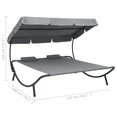 thumbnail image 3 of vidaXL Lit de Repos Double d'Extérieur pour Terrasse avec Auvent et Coussins, 3 of 6
