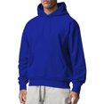 thumbnail image 1 of Innerwin Sweatshirts Drawstring Men's Hoodies Fall Solid Color Thick Hooded Sweatshirt Royal Blue S, 1 of 3