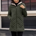 thumbnail image 2 of FAIWAD Women's Winter Coats Hooded Fleece Padded Zip Jackets Long Warm Slim Solid Color Overcoat, 2 of 4