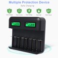 thumbnail image 2 of 8-Slot Smart Battery Charger - LED Display for AA/AAA NiMH Rechargeable Batteries, 2 of 6