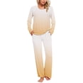 thumbnail image 3 of Sentmoon 2 Pcs Pyjamas d'Été Col Rond Chemises de Nuit pour Femmes Amples Respirantes Couleur Dégradée Robe de Nuit avec Poches Stylée pour Sorties Décontractées Orange TG, 3 of 7