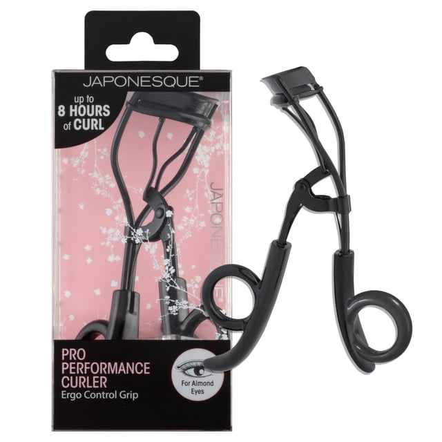 JAPONESQUE Pro Performance Lash Curler with Natural Arch for Sweeping Volume on Natural or False Lashes Holds Curl for up to 8 Hours Includes 1 Refill Pad