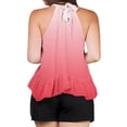 thumbnail image 4 of Weiqiqre Womens Tops Adjustable Tie Neckline Ruffle Hem Sleeveless Flowy Halter Tops, 4 of 6