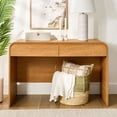 thumbnail image 1 of Better Homes & Gardens Juliet Curved Desk with Storage, Light Honey Finish, 1 of 13