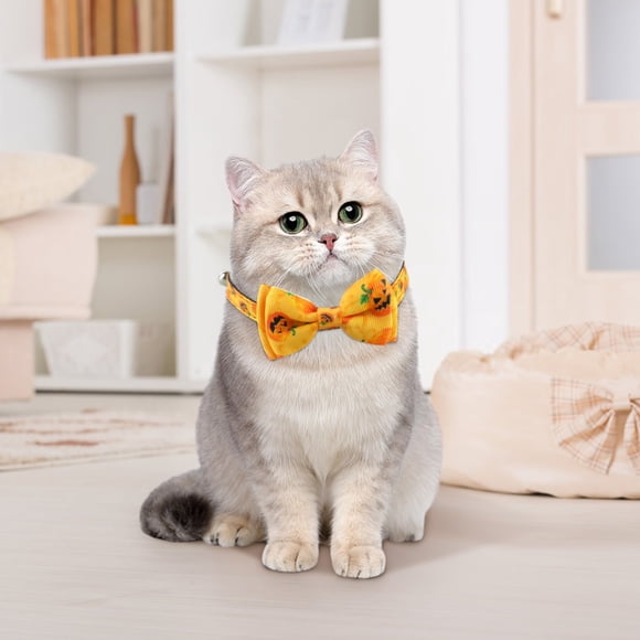 REK New Pet Collar Halloween Woven Cat Collar Bow Cat Collar With Bell Cute