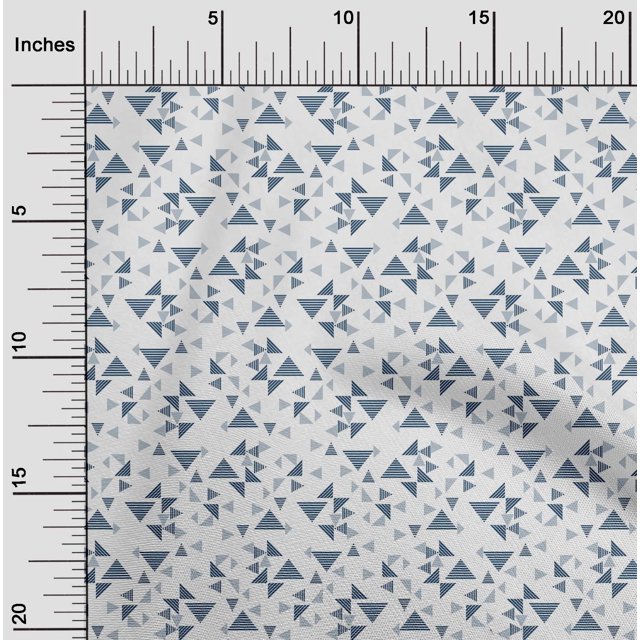 oneOone Organic Cotton Poplin Twill Fabric Triangle Geometric Print Fabric BTY 42 Inch Wide