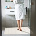 thumbnail image 2 of ORUYROP Memory Foam Bath Mat Large Size, Soft and Comfortable, Super Water Absorption, Non-Slip, Thick, Machine Wash, Easier to Dry for Bathroom Floor Rug (55.1 x 24 Inch, Cream), 2 of 7