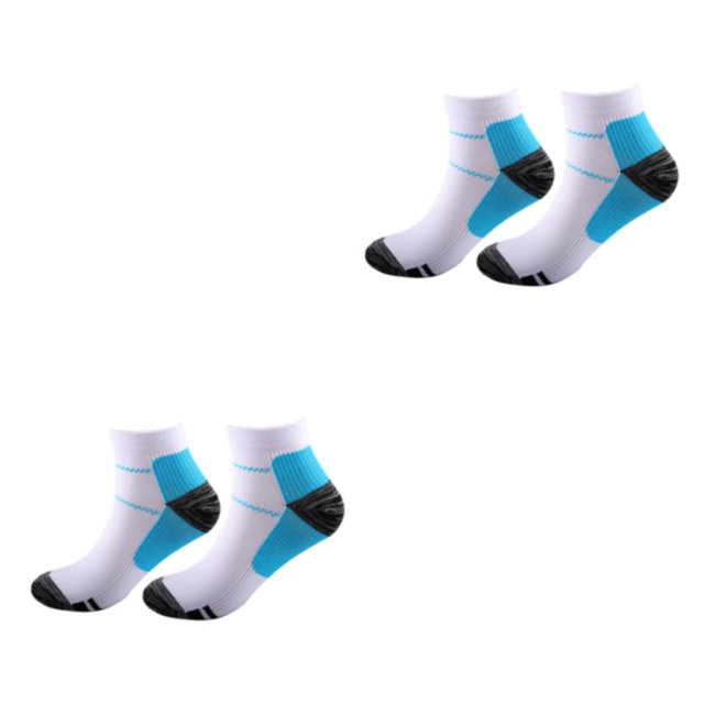 Baohd 2piece Moisture Wicking And Quick Drying Sports Socks For Women Foot Compression Socks Ankles Socks blue L/XL 2Set