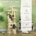 thumbnail image 4 of PawHut Arbre à Chat de 68 Pouces, Grande Tour à Chat à Plusieurs Niveaux avec Condo, Beige, 4 of 10