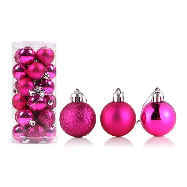 MesaSe 24Pcs Christmas Ball Delicate Reusable High Gloss Tree Decor Ball Pendant Home Decor