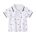 thumbnail image 1 of Toddler Girls Summer Tops Tees Solid Short Sleeve Cute Cartoon Print Button Tee Blouse Daily Spring Shirts For Kid 5-6T, 1 of 5