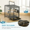 thumbnail image 4 of PawHut Bird Travel Carrier Cage for Parrots Conures with Stand Perch, Black, 4 of 9