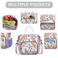 thumbnail image 3 of Bright Colorful Floral Lunch Bag - Large Leakproof Insulated Tote, Multi-Pocket, 3 of 4