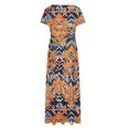 thumbnail image 4 of Ovzne Robes d'Été pour Femmes 2025 Robe Femmes Dames Mode Femmes Robe à Manches Courtes à Col Rond Robes Longues Imprimées Poche Grande Taille Robe Maxi Manches Courtes Imprimée Liquidation, 4 of 5