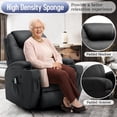 thumbnail image 4 of Korser Swivel Rocker Recliner Chair with Massage Faux Leather for Living Room,Black, 4 of 7