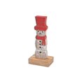 thumbnail image 1 of Christmas Mango Wood Snowman With Top Hat On Base, 1 of 3