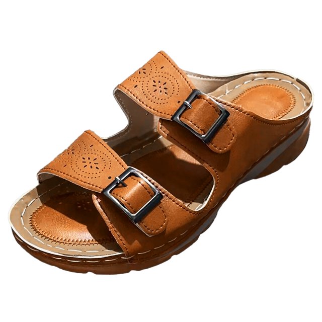 Kcodviy Women Summer Solid Color Womens Closed Toe Sandals Buckle Strap Casual Open Casual Sandals for Women Toe Wedges Soft Bottom Slip on Sandals for Women Breathable Slippers Shoes Sandals