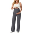 thumbnail image 2 of ’S Winter Maternity Straight Leg Pants – High Waist Over Bump High Stretch & Breathable Plus Size Pants Grey L, 2 of 6
