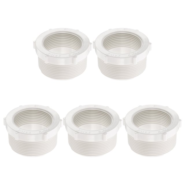 10 Pcs Réducteur de PVC Bague Filetage Mâle G2" à Filetage Femelle G1-1/2 Pouces, Blanc