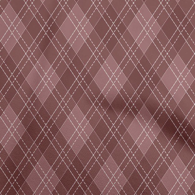 oneOone Polyester Spandex Dark Rose Brown Fabric Check Sewing Craft Projects Fabric Prints By Yard 56 Inch Wide