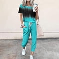thumbnail image 2 of Ensembles Courts pour Femmes, Tenue 2 Pcs, Ensemble de Sport Décontracté en Polyester, Manches Courtes avec Pantalon Long, 2 of 6