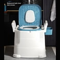 thumbnail image 3 of Commode Chair, Wide Armrest Stable  Bucket Lid Bedside Commode Toilet Non Slip Bottom 3 Height Adjust  for Seniors for Daily Use Hard  Ring,Soft  Ring, 3 of 7