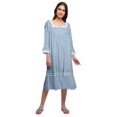 thumbnail image 1 of Moomaya Robe de Nuit en Coton à Manches Longues à Encolure Carrée Imprimée pour Femmes, 1 of 6
