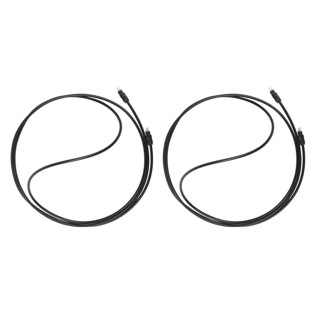 2X Digital Fiber Optical Optic Audio SPDIF DVD TosLink Cable Lead Cord Length:2M,2 x Cable Lead,black