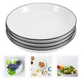 thumbnail image 2 of 4pcs Porcelain Dinner Plate Ceramic Small Dessert Serving Tray Side Dish With Black Rim Edge Appetizer Platter For Cake Pie Snack Salad Lunch Meal, 2 of 8