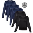 thumbnail image 1 of Blank Activewear Lot de 5 T-Shirts à Manches Longues pour Femmes, Tissu de Performance à Séchage Rapide, 1 of 3